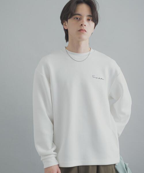 SENSE OF PLACE by URBAN RESEARCH（センスオブプレイスバイアーバンリサーチ）の「『一部WEB限定カラー』『ユニセックス』シシュウダンボールポンチロングスリーブTシャツ（Tシャツ/カットソー・メンズ・オリーブ/ライトブルー/ライトベージュ/ブラック/ホワイト/ダークブラウン・MEDIUM/LARGE）」の13枚目の写真