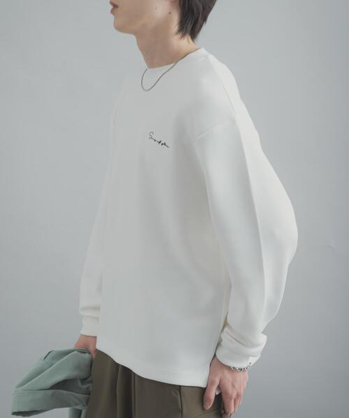 SENSE OF PLACE by URBAN RESEARCH（センスオブプレイスバイアーバンリサーチ）の「『一部WEB限定カラー』『ユニセックス』シシュウダンボールポンチロングスリーブTシャツ（Tシャツ/カットソー・メンズ・オリーブ/ライトブルー/ライトベージュ/ブラック/ホワイト/ダークブラウン・MEDIUM/LARGE）」の15枚目の写真