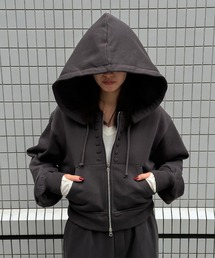 Perushu | 5 way big  hood double zip  sweat hoodie／5WAY ビッグフード ダブルジップ スウェットフーディー(パーカー)