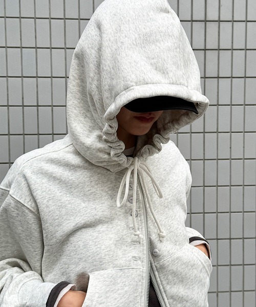 セール】5 way big hood double zip sweat hoodie／5WAY ビッグフード 