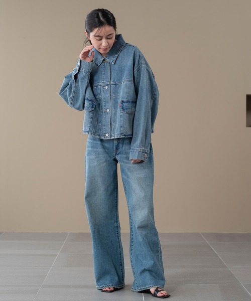 Levi's(リーバイス)の「Levi's/リーバイス TYPEⅡクロップド トラッカージャケット(デニムジャケット・レディース・インディゴブルー・XS/S/M)」の6枚目の写真