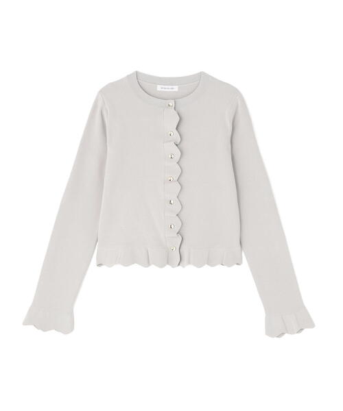 NATURAL BEAUTY BASIC（ナチュラルビューティーベーシック）の「◇メタルボタンフリルカーディガン（カーディガン/ボレロ・レディース・ライトグリーン/ブラック/グレー/オフホワイト・FREE）」の15枚目の写真