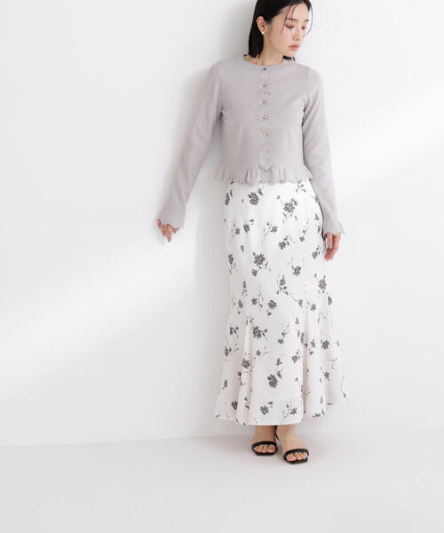 NATURAL BEAUTY BASIC（ナチュラルビューティーベーシック）の「◇メタルボタンフリルカーディガン（カーディガン/ボレロ・レディース・ライトグリーン/ブラック/グレー/オフホワイト・FREE）」の20枚目の写真