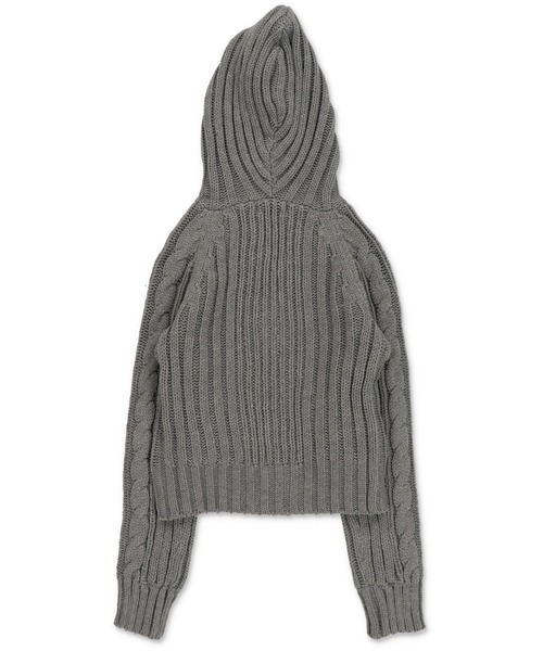 SPINNS（スピンズ）の「古着ライクなベルトボタンが映える★フード付きWジップニットカーディガン（カーディガン/ボレロ・レディース・アイボリー/ネイビー/グレー・ONESIZE）」の10枚目の写真