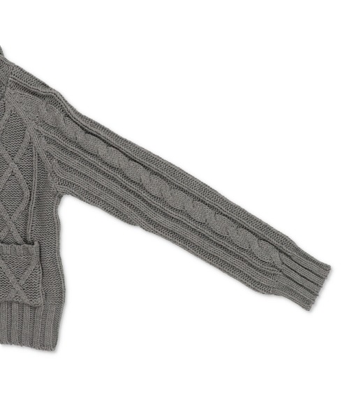 SPINNS（スピンズ）の「古着ライクなベルトボタンが映える★フード付きWジップニットカーディガン（カーディガン/ボレロ・レディース・アイボリー/ネイビー/グレー・ONESIZE）」の12枚目の写真