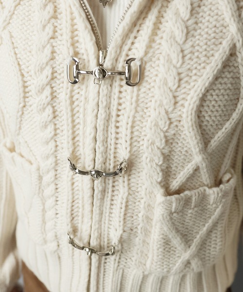 SPINNS（スピンズ）の「古着ライクなベルトボタンが映える★フード付きWジップニットカーディガン（カーディガン/ボレロ・レディース・アイボリー/ネイビー/グレー・ONESIZE）」の22枚目の写真