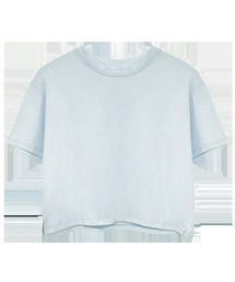 ベーシック クロップド半袖Tシャツ DEVI-T0109-スカイ