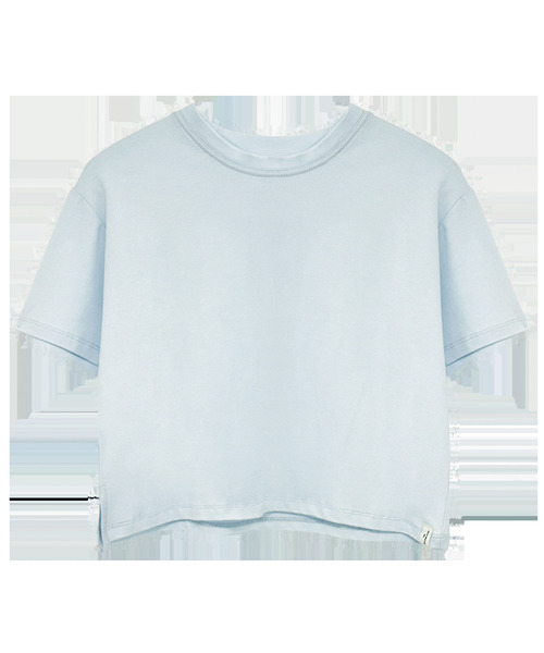 DEVIWEAR(デヴィウェア)の「ベーシック クロップド半袖Tシャツ DEVI-T0109-スカイ(Tシャツ/カットソー・レディース・スカイブルー・FREE)」の1枚目の写真