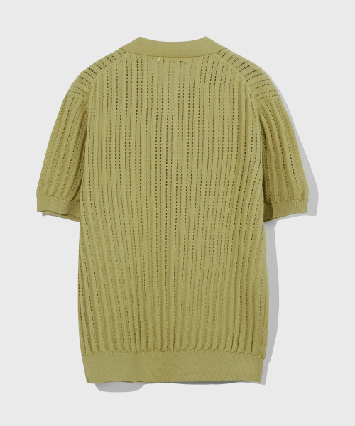 KIIMUIR（キミュア）の「ハーフジップ半袖ニット_オリーブカーキ（ポロシャツ・レディース・その他・MEDIUM/LARGE/X-LARGE）」の3枚目の写真