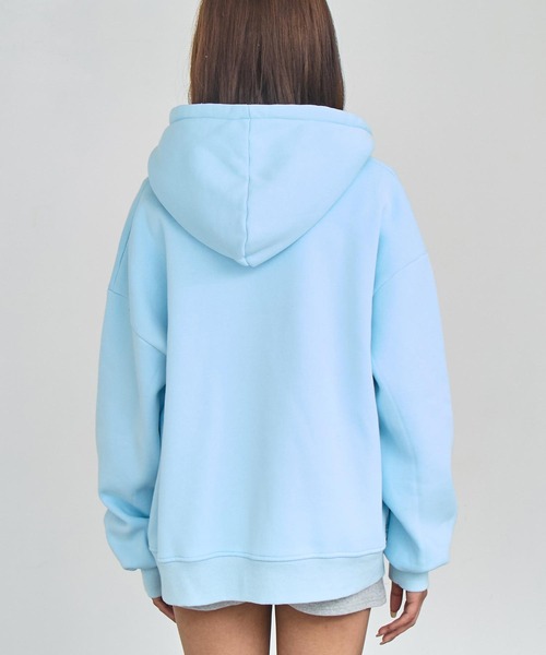 ANAP（アナップ）の「裏起毛 ウォシュ加工 オーバーサイズ ジップパーカー（パーカー・レディース・カーキ/クリア/ダークアッシュ・F）」の15枚目の写真