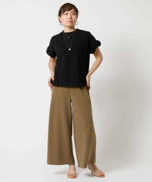 DESIGNWORKS（デザインワークス）の「アクアジャージワイドパンツ（その他パンツ・レディース・ベージュ・フリー）」の7枚目の写真