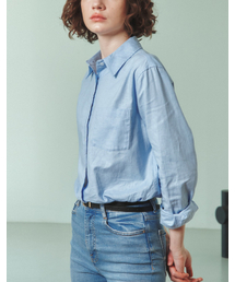 MERGO（メルゴ）の「クラシックプライム レディース リネンシャツ [スカイブルー]（シャツ/ブラウス）」