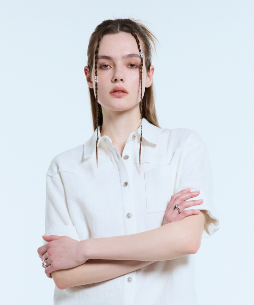 LARTIGENT(ラーティゼン)の「L11 LINEN HALF SHIRT(WHITE)(シャツ/ブラウス・レディース・その他・FREE)」の4枚目の写真