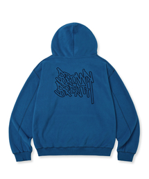 STITCH FLEECE HOODIE - BLUE