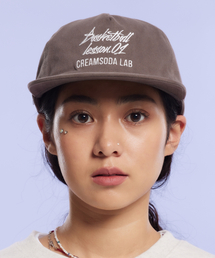 CREAM SODA LAB | クォーターボールキャップ グレー ホワイト(キャップ)