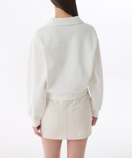 MUSINSA STANDARD WOMAN（ムシンサスタンダードウーマン）の「ウィメンズダブルニットカラー スウェットシャツ [クリーム]（スウェット・レディース・その他・SMALL/MEDIUM/LARGE/X-SMALL）」の2枚目の写真