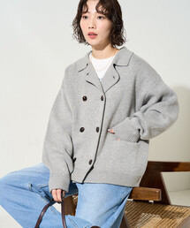 限定展開 ニット ダブル ボタン ジャケット