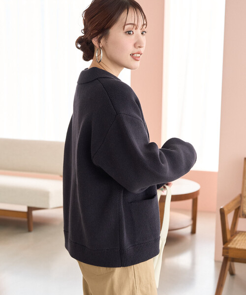 FREAK'S STORE(フリークスストア)の「限定展開 ニット ダブル ボタン ジャケット(ニット/セーター・レディース・ネイビー/ナチュラル/グレー・フリ-)」の13枚目の写真
