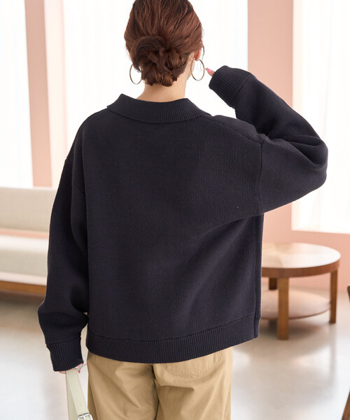 FREAK'S STORE(フリークスストア)の「限定展開 ニット ダブル ボタン ジャケット(ニット/セーター・レディース・ネイビー/ナチュラル/グレー・フリ-)」の14枚目の写真