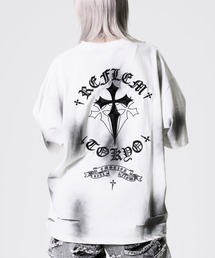 REFLEM（レフレム）の「『REFLEM/レフレム』クロス刺繍ダメージTシャツ/ハーフスリーブカットソー（Tシャツ/カットソー）」