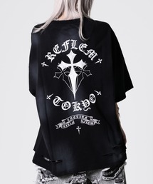 REFLEM（レフレム）の「『REFLEM/レフレム』クロス刺繍ダメージTシャツ/ハーフスリーブカットソー（Tシャツ/カットソー）」