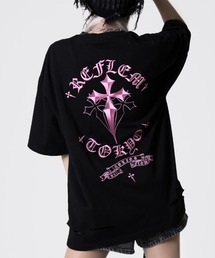 REFLEM（レフレム）の「『REFLEM/レフレム』クロス刺繍ダメージTシャツ/ハーフスリーブカットソー（Tシャツ/カットソー）」