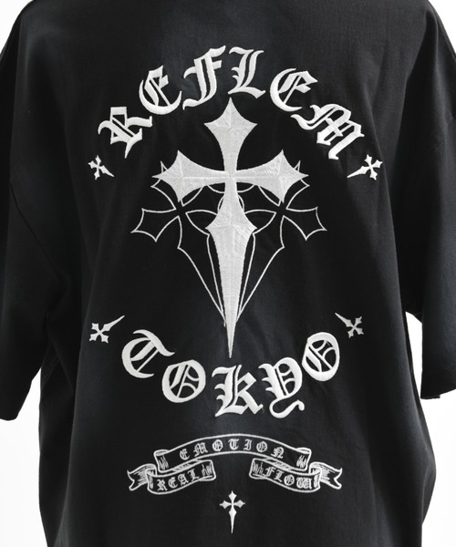 REFLEM（レフレム）の「『REFLEM/レフレム』クロス刺繍ダメージTシャツ/ハーフスリーブカットソー（Tシャツ/カットソー・レディース・ブラック×ホワイト/グレー/ブラック×ピンク/ホワイト×ブラック・FREE）」の19枚目の写真
