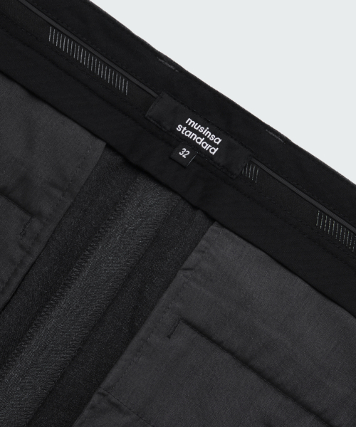 MUSINSA STANDARD(ムシンサスタンダード)の「ワイドヒドゥンバンディングスラックス【チャコールグレー】(スラックス・メンズ・その他・42/40/38/36/34/33/32/31/30/29/28/27/26)」の7枚目の写真