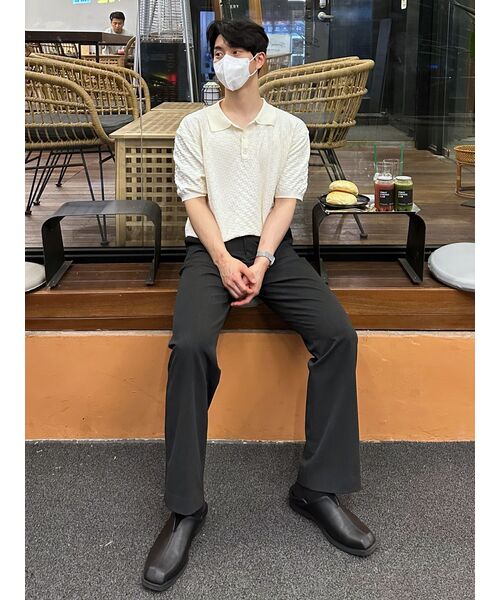 MUSINSA STANDARD(ムシンサスタンダード)の「ワイドヒドゥンバンディングスラックス【チャコールグレー】(スラックス・メンズ・その他・42/40/38/36/34/33/32/31/30/29/28/27/26)」の21枚目の写真