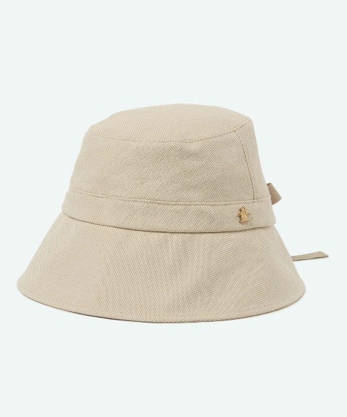 MUNSINGWEAR(マンシングウェア)の「リボン付きバケットハット(ハット・レディース・ネイビー/ベージュ・F)」の1枚目の写真