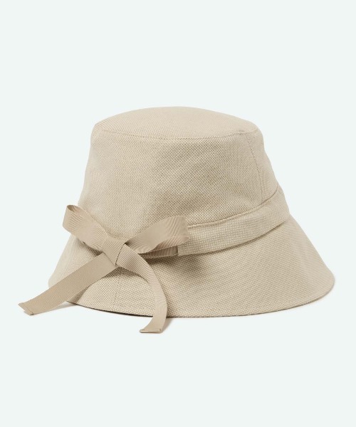 MUNSINGWEAR(マンシングウェア)の「リボン付きバケットハット(ハット・レディース・ネイビー/ベージュ・F)」の3枚目の写真