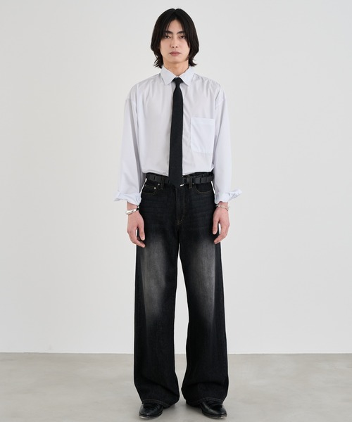 SINSS（シンス）の「Vintage straight denim / ヴィンテージストレートデニム（デニムパンツ・メンズ・インディゴブルー/ブラック・LARGE/MEDIUM/SMALL/X-SMALL）」の3枚目の写真