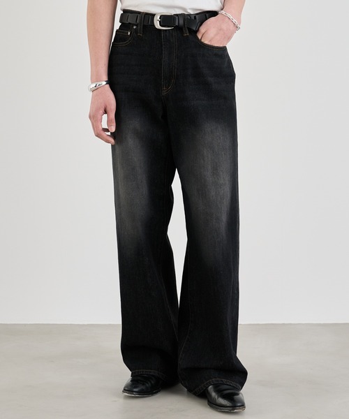 SINSS（シンス）の「Vintage straight denim / ヴィンテージストレートデニム（デニムパンツ・メンズ・インディゴブルー/ブラック・LARGE/MEDIUM/SMALL/X-SMALL）」の9枚目の写真