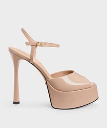 CHARLES & KEITH（チャールズ & キース）の「Francesca フランチェスカ ピープトゥ プラットフォームヒール（サンダル）」