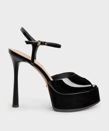 CHARLES & KEITH（チャールズ & キース）の「Francesca フランチェスカ ピープトゥ プラットフォームヒール（サンダル）」