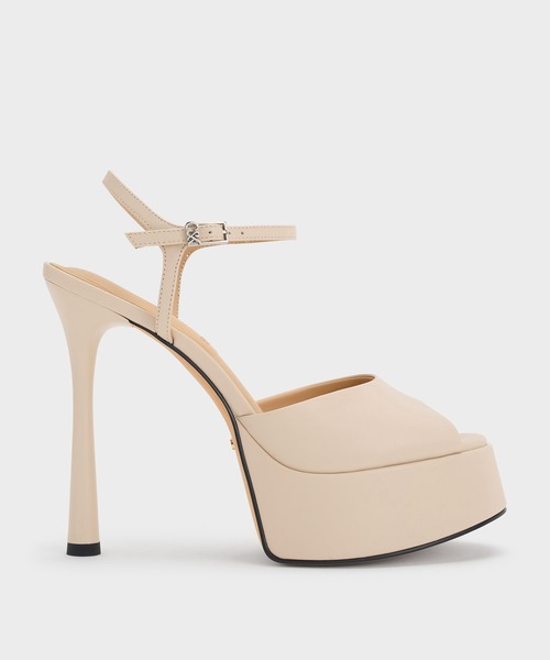 CHARLES & KEITH(チャールズ & キース)の「Francesca フランチェスカ ピープトゥ プラットフォームヒール(サンダル・レディース・ブラウン/ブラック系その他2/オートミール/アイボリー/ブラック系その他6・24.5cm/23.5cm/23cm/22.5cm)」の10枚目の写真