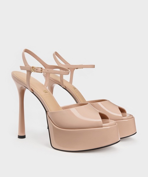 CHARLES & KEITH(チャールズ & キース)の「Francesca フランチェスカ ピープトゥ プラットフォームヒール(サンダル・レディース・ブラウン/ブラック系その他2/オートミール/アイボリー/ブラック系その他6・24.5cm/23.5cm/23cm/22.5cm)」の17枚目の写真