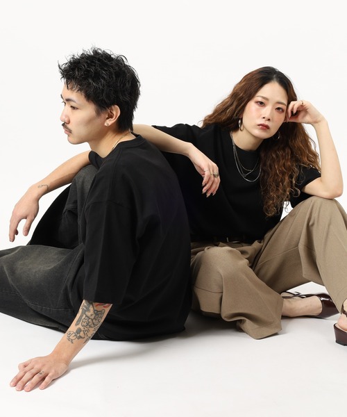 CROSS & STITCH(クロスステッチ)の「CROSS&STITCH オーバーサイズTシャツ5分袖(Tシャツ/カットソー・メンズ・スミクロ/アッシュ/ホワイト/ブラック・XXL/XL/L/M)」の18枚目の写真