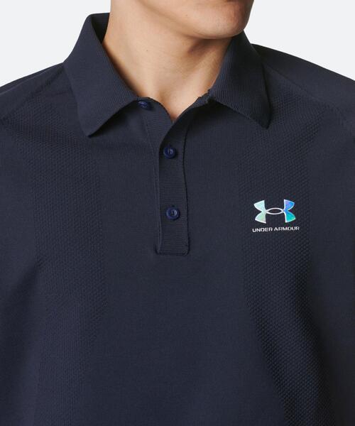 UNDER ARMOUR（アンダーアーマー）の「UAアーマードライ シームレス ポロ（ゴルフ/メンズ）（ポロシャツ・メンズ・ネイビー・L/M/XL）」の4枚目の写真
