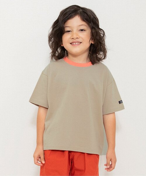 BREEZE（ブリーズ）の「【WEB限定】ボーダー&無地ベーシック半袖Tシャツ（Tシャツ/カットソー・キッズ・ベージュ/チャコール/その他11/イエロー/グリーン/ピンク/ワインレッド/その他13/ブラック/サックスブルー/オフホワイト/ターコイズブルー/その他12・90/100/110/120/130/140/150/160）」の5枚目の写真