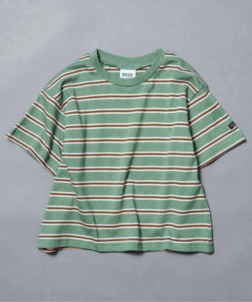 BREEZE(ブリーズ)の「【新色追加/WEB限定】ボーダー&無地ベーシック半袖Tシャツ(Tシャツ/カットソー・キッズ・ベージュ/チャコール/その他11/イエロー/グリーン/ピンク/ワインレッド/その他13/ブラック/サックスブルー/オフホワイト/ターコイズブルー/その他12/オレンジ/ブルー/カーキ/サーモンピンク・90/100/110/120/130/140/150/160)」の6枚目の写真