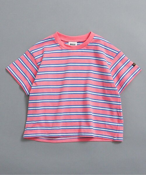 BREEZE（ブリーズ）の「【WEB限定】ボーダー&無地ベーシック半袖Tシャツ（Tシャツ/カットソー・キッズ・ベージュ/チャコール/その他11/イエロー/グリーン/ピンク/ワインレッド/その他13/ブラック/サックスブルー/オフホワイト/ターコイズブルー/その他12・90/100/110/120/130/140/150/160）」の9枚目の写真