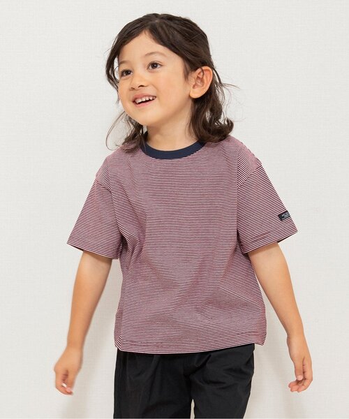 BREEZE（ブリーズ）の「【WEB限定】ボーダー&無地ベーシック半袖Tシャツ（Tシャツ/カットソー・キッズ・ベージュ/チャコール/その他11/イエロー/グリーン/ピンク/ワインレッド/その他13/ブラック/サックスブルー/オフホワイト/ターコイズブルー/その他12・90/100/110/120/130/140/150/160）」の10枚目の写真