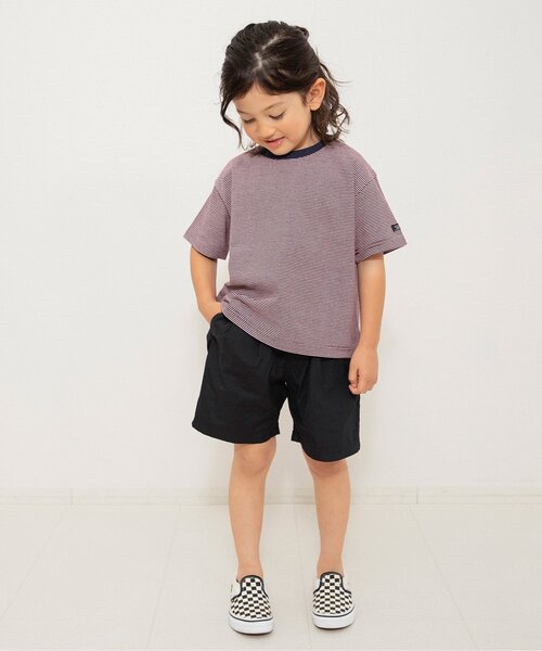 BREEZE（ブリーズ）の「【WEB限定】ボーダー&無地ベーシック半袖Tシャツ（Tシャツ/カットソー・キッズ・ベージュ/チャコール/その他11/イエロー/グリーン/ピンク/ワインレッド/その他13/ブラック/サックスブルー/オフホワイト/ターコイズブルー/その他12・90/100/110/120/130/140/150/160）」の16枚目の写真