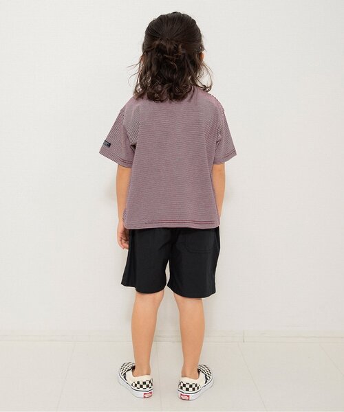 BREEZE（ブリーズ）の「【WEB限定】ボーダー&無地ベーシック半袖Tシャツ（Tシャツ/カットソー・キッズ・ベージュ/チャコール/その他11/イエロー/グリーン/ピンク/ワインレッド/その他13/ブラック/サックスブルー/オフホワイト/ターコイズブルー/その他12・90/100/110/120/130/140/150/160）」の17枚目の写真