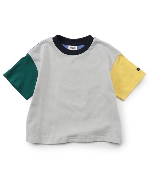 BREEZE（ブリーズ）の「【WEB限定】ボーダー&無地ベーシック半袖Tシャツ（Tシャツ/カットソー・キッズ・ベージュ/チャコール/その他11/イエロー/グリーン/ピンク/ワインレッド/その他13/ブラック/サックスブルー/オフホワイト/ターコイズブルー/その他12・90/100/110/120/130/140/150/160）」の22枚目の写真