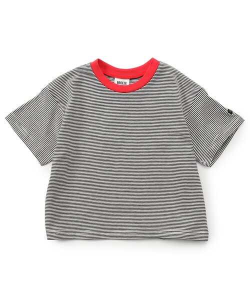 BREEZE（ブリーズ）の「【WEB限定】ボーダー&無地ベーシック半袖Tシャツ（Tシャツ/カットソー・キッズ・ベージュ/チャコール/その他11/イエロー/グリーン/ピンク/ワインレッド/その他13/ブラック/サックスブルー/オフホワイト/ターコイズブルー/その他12・90/100/110/120/130/140/150/160）」の14枚目の写真