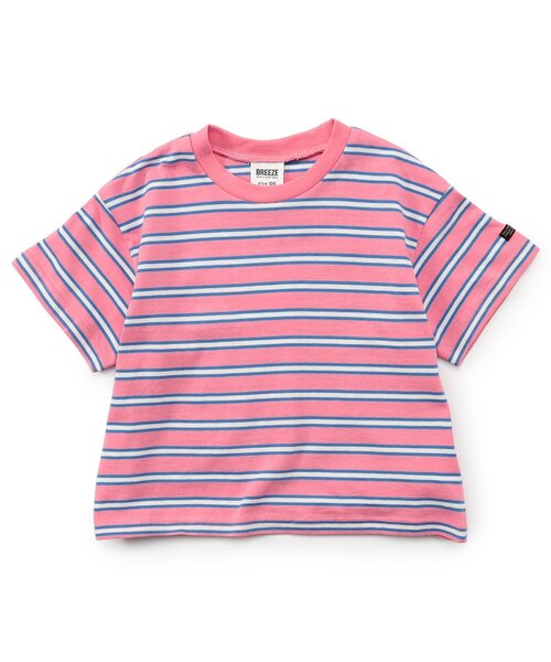 BREEZE（ブリーズ）の「【WEB限定】ボーダー&無地ベーシック半袖Tシャツ（Tシャツ/カットソー・キッズ・ベージュ/チャコール/その他11/イエロー/グリーン/ピンク/ワインレッド/その他13/ブラック/サックスブルー/オフホワイト/ターコイズブルー/その他12・90/100/110/120/130/140/150/160）」の15枚目の写真
