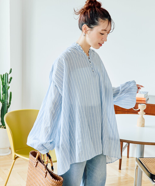セール】限定展開 インド ボリューム ボタン ブラウス（シャツ