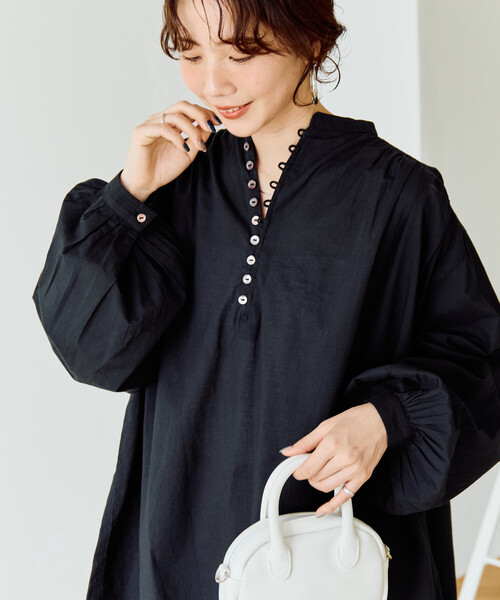 セール】限定展開 インド ボリューム ボタン ブラウス（シャツ